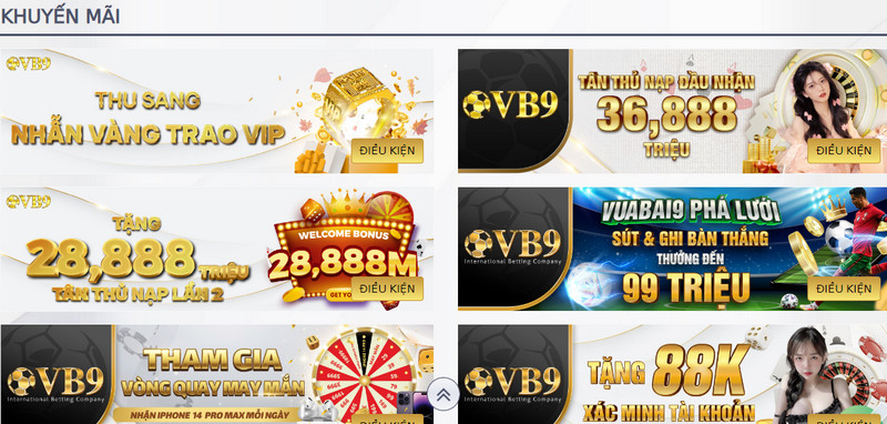 Khám phá khuyến mãi casino online VB9 đặc sắc thu hút mọi game thủ